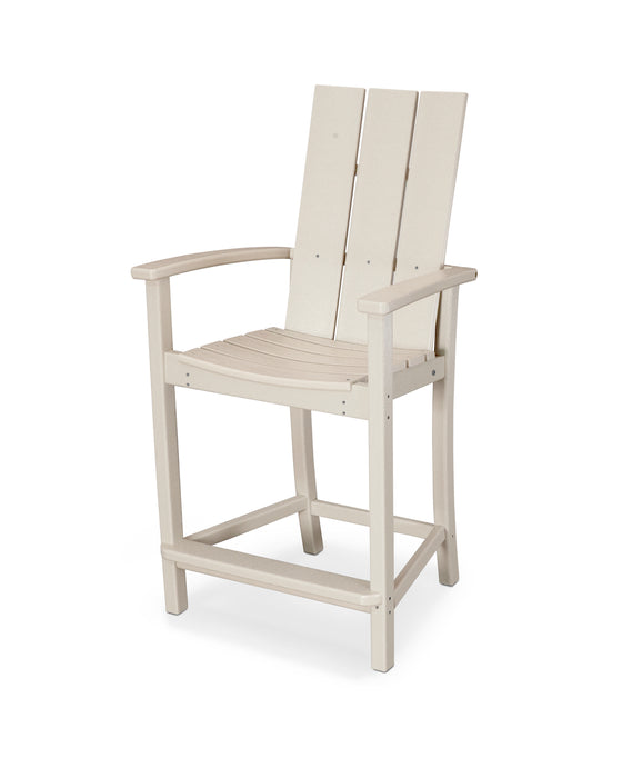 POLYWOOD Modern Adirondack Counter Chair in Sand