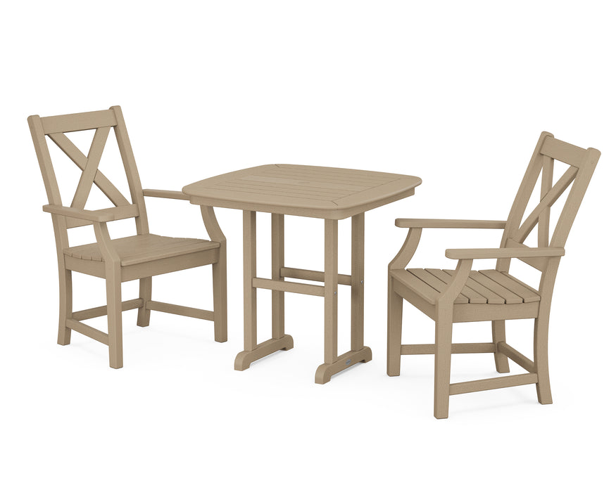 POLYWOOD Braxton 3-Piece Dining Set in Vintage Sahara