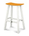 POLYWOOD Contempo 30" Saddle Bar Stool in White / Tangerine image