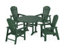 POLYWOOD South Beach 5-Piece Round Dining Set with Trestle Legs in Green image