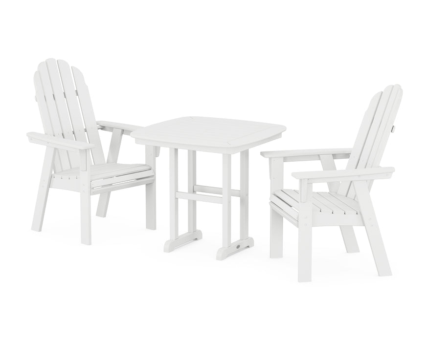 POLYWOOD Vineyard Adirondack 3-Piece Dining Set in White