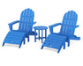 POLYWOOD Classic Oversized Adirondack 5-Piece Casual Set in Pacific Blue image