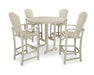 POLYWOOD Palm Coast 5-Piece Round Farmhouse Bar Set in Sand image