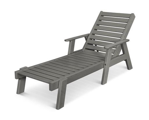 POLYWOOD Captain Chaise with Arms in Slate Grey image