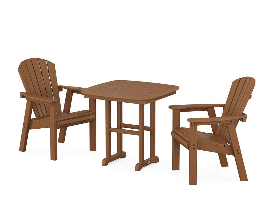 POLYWOOD Seashell 3-Piece Dining Set in Teak