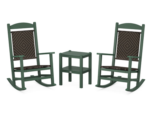 POLYWOOD Presidential Woven Rocker 3-Piece Set in Green / Cahaba image