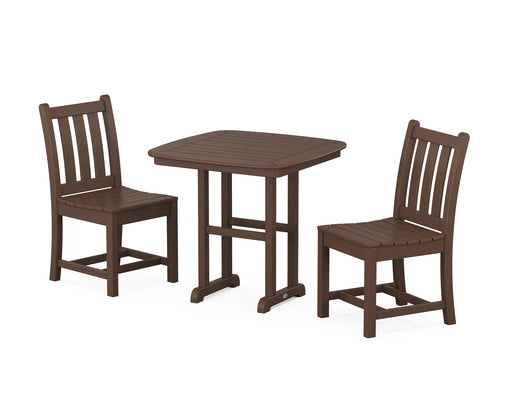 POLYWOOD Traditional Garden Side Chair 3-Piece Dining Set in Mahogany image