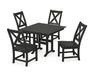 POLYWOOD Braxton Side Chair 5-Piece Farmhouse Dining Set in Black image