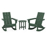 POLYWOOD Modern 3-Piece Adirondack Rocking Chair Set in Green image