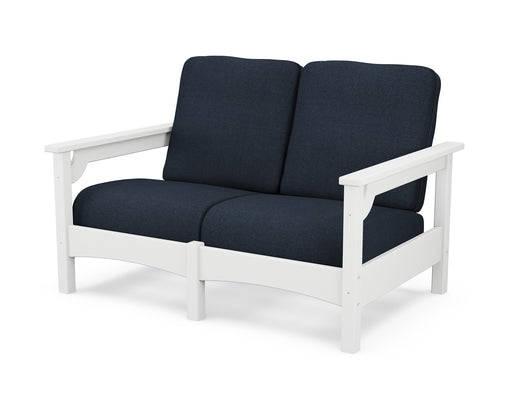 POLYWOOD Club Loveseat in White / Marine Indigo image