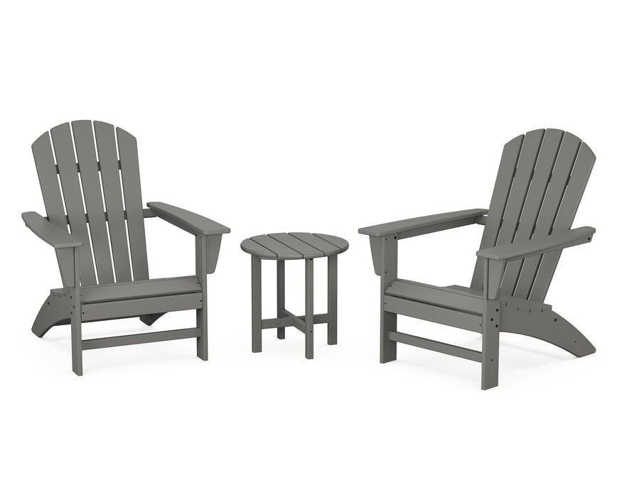 POLYWOOD Nautical 3-Piece Adirondack Set in Slate Grey