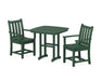 POLYWOOD Traditional Garden 3-Piece Dining Set in Green image