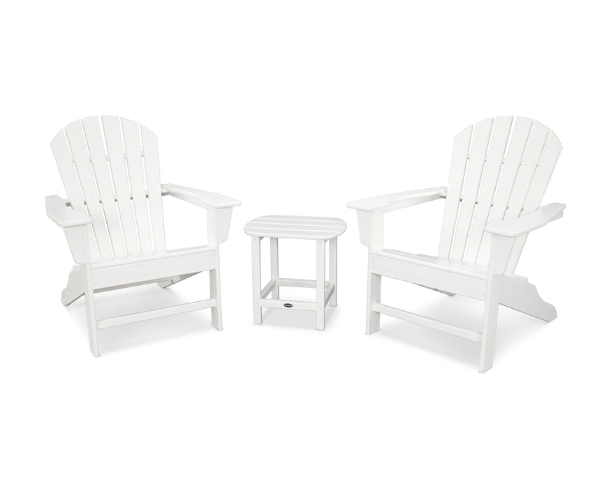 POLYWOOD South Beach Adirondack 3-Piece Set in White