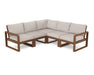 POLYWOOD EDGE 5-Piece Modular Deep Seating Set in Teak / Dune Burlap image