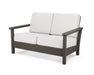 POLYWOOD Harbour Deep Seating Loveseat in Vintage Coffee / Natural Linen image
