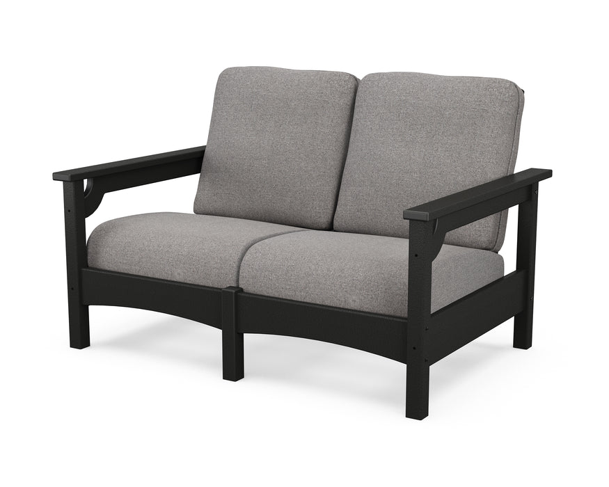 POLYWOOD Club Loveseat in Black / Grey Mist