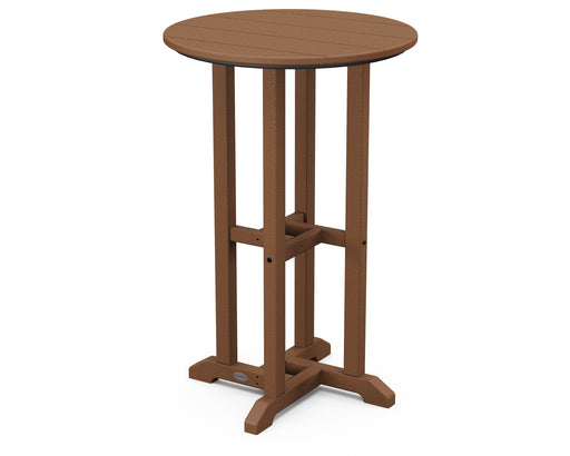 POLYWOOD 24" Round  Farmhouse Counter Bistro Table in Teak / Teak image