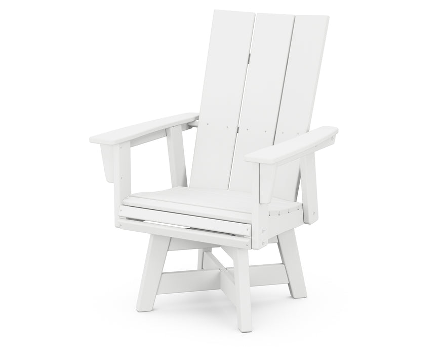 POLYWOOD Modern Curveback Adirondack Swivel Dining Chair in White image