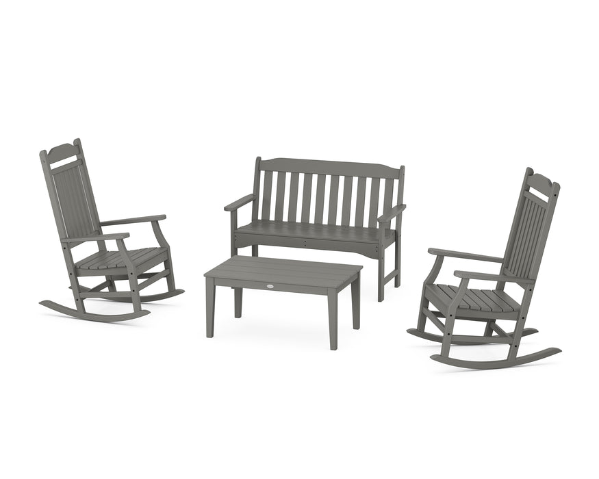 Country Living Country Living Rocking Chair 4-Piece Porch Set in Slate Grey