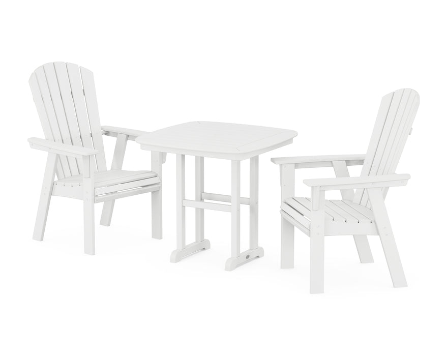 POLYWOOD Nautical Adirondack 3-Piece Dining Set in White image