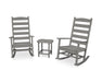 POLYWOOD Shaker 3-Piece Porch Rocking Chair Set in Slate Grey image