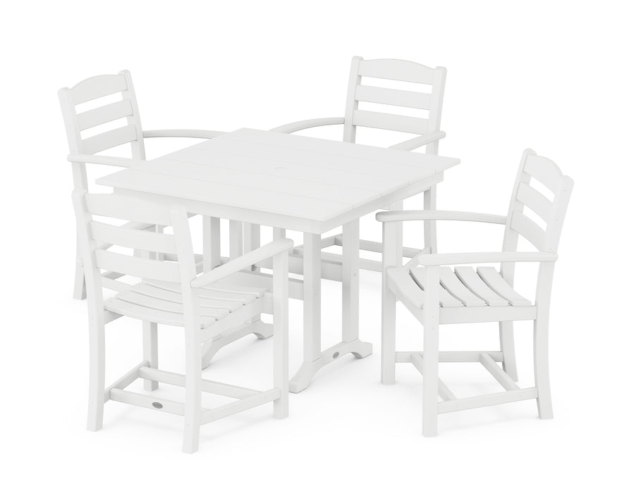 POLYWOOD La Casa Cafe 5-Piece Farmhouse Dining Set in White