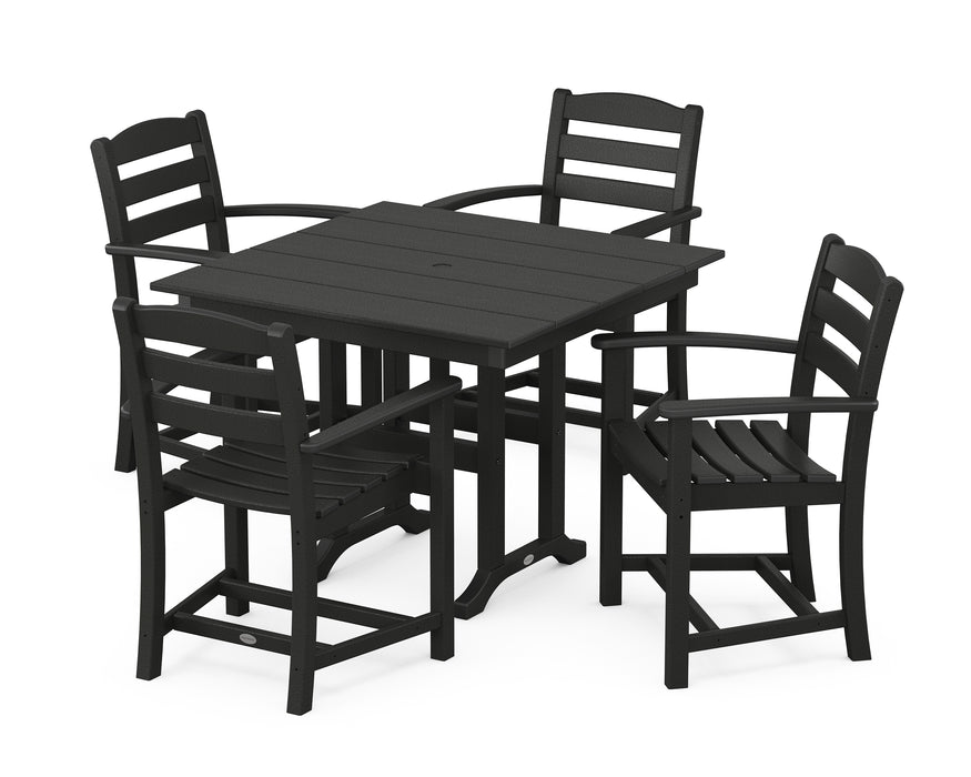 POLYWOOD La Casa Cafe 5-Piece Farmhouse Dining Set in Black