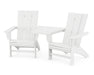POLYWOOD Modern 3-Piece Curveback Adirondack Set with Angled Connecting Table in White image