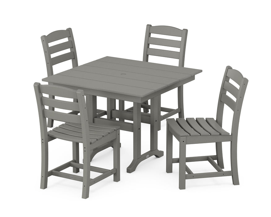 POLYWOOD La Casa Cafe Side Chair 5-Piece Farmhouse Dining Set in Slate Grey image