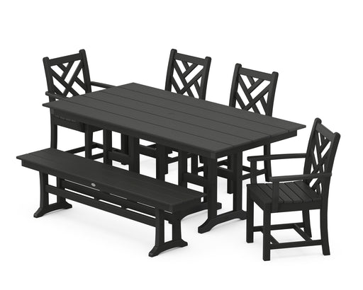 POLYWOOD Chippendale 6-Piece Farmhouse Dining Set in Black image