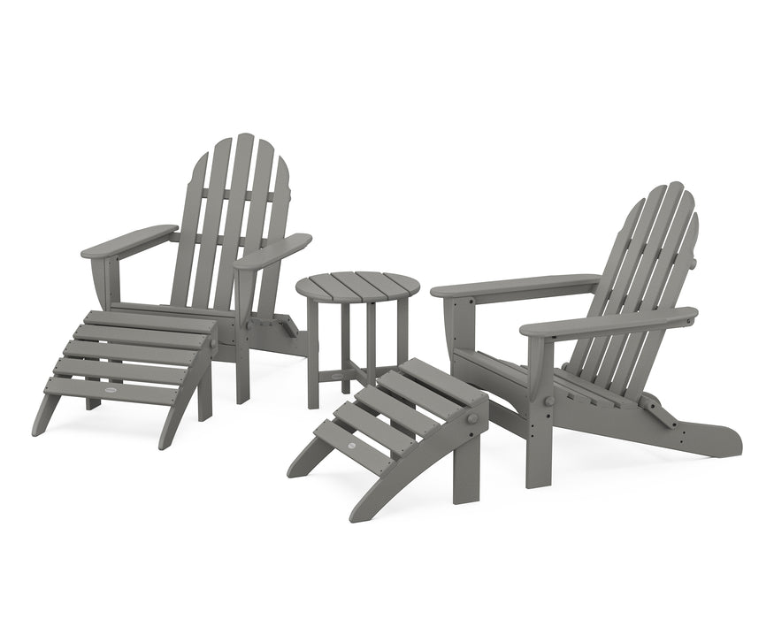 POLYWOOD Classic Adirondack 5-Piece Casual Set in Slate Grey image