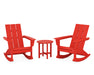 POLYWOOD Modern 3-Piece Adirondack Rocking Chair Set in Sunset Red image