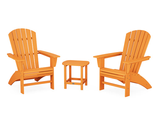 POLYWOOD Nautical 3-Piece Curveback Adirondack Set in Tangerine image