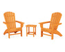 POLYWOOD Nautical 3-Piece Curveback Adirondack Set in Tangerine image