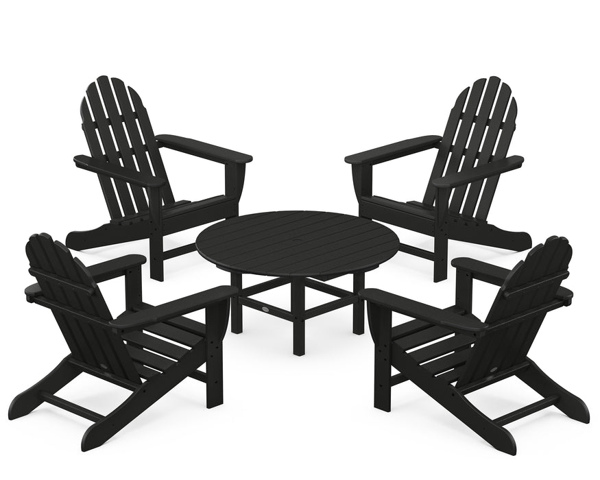 POLYWOOD Classic Adirondack 5-Piece Conversation Set in Black image