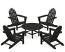 POLYWOOD Classic Adirondack 5-Piece Conversation Set in Black image