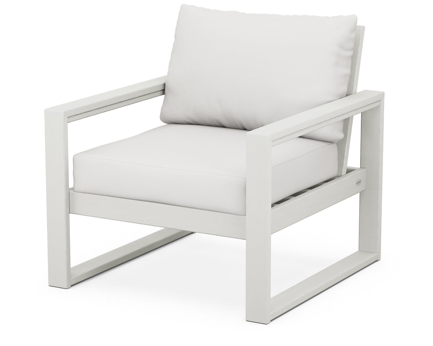 POLYWOOD EDGE Club Chair in Vintage White / Natural Linen image