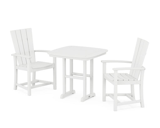 POLYWOOD Quattro 3-Piece Dining Set in White image