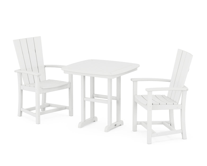 POLYWOOD Quattro 3-Piece Dining Set in White image