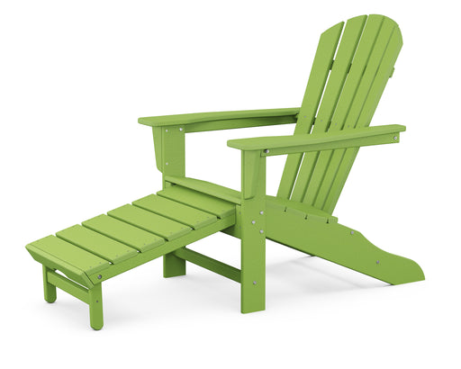 POLYWOOD Palm Coast Ultimate Adirondack with Hideaway Ottoman in Lime image