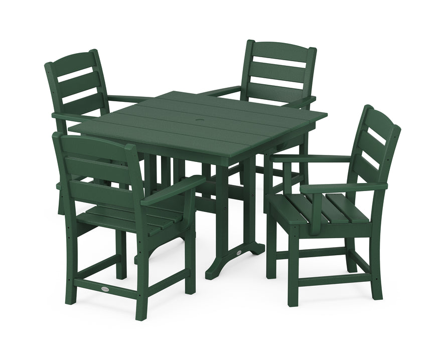 POLYWOOD Lakeside 5-Piece Farmhouse Dining Set in Green image