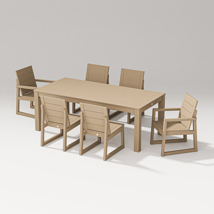 PW Designer Series Elevate 7-Piece Parsons Table Dining Set in Vintage Sahara