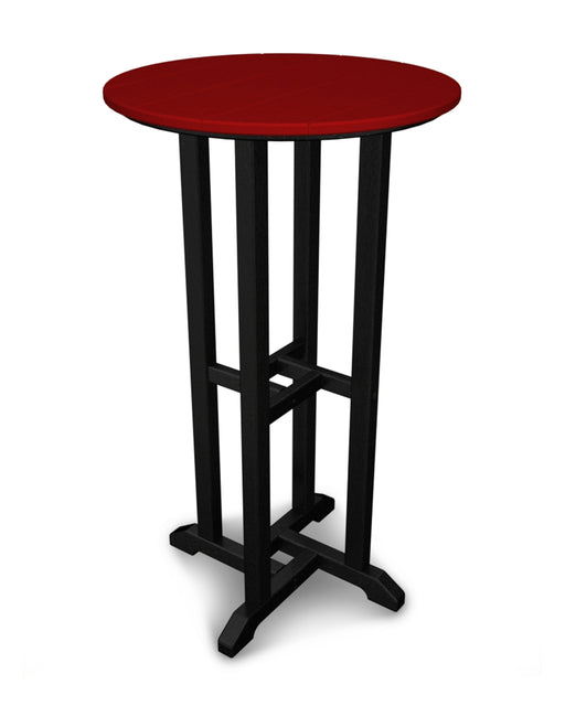 POLYWOOD Contempo 24" Round Bar Table in Black / Sunset Red image