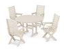 POLYWOOD Captain 5-Piece Round Dining Set in Sand image