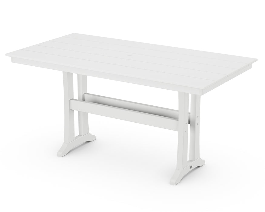 POLYWOOD Farmhouse Trestle 37" x 72" Counter Table in White