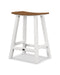 POLYWOOD Contempo 24" Saddle Counter Stool in White / Teak image