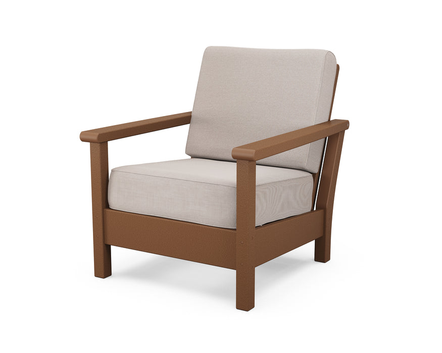 POLYWOOD Harbour Deep Seating Chair in Teak / Dune Burlap