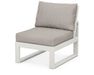 POLYWOOD Modular Armless Chair in Vintage White / Weathered Tweed image