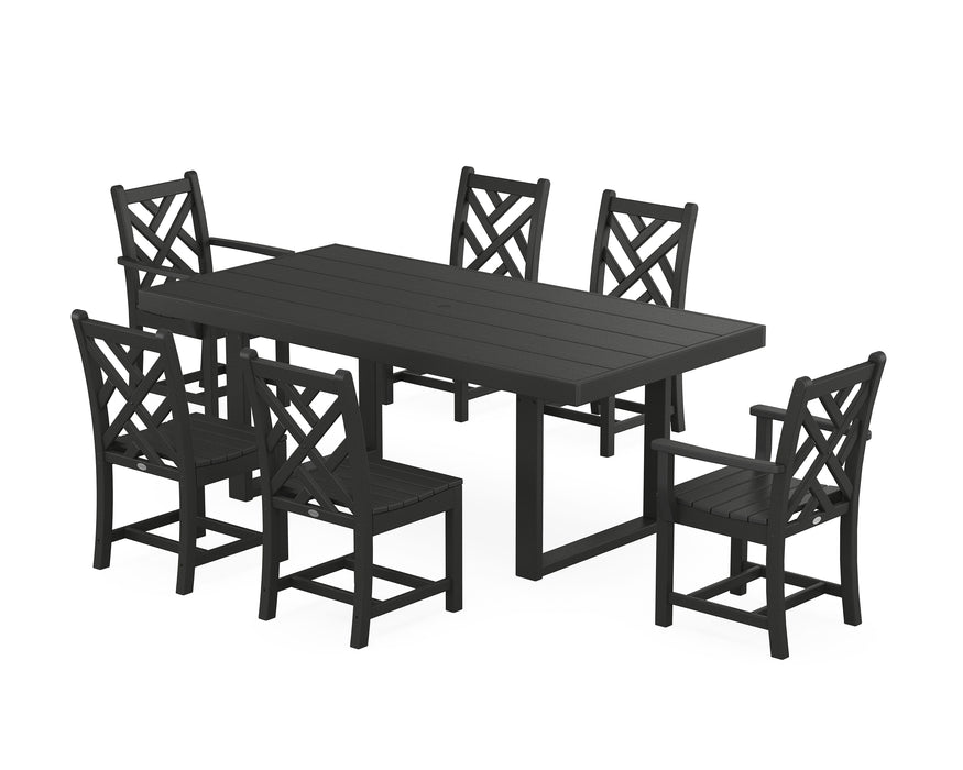 POLYWOOD Chippendale 7-Piece Dining Set in Black