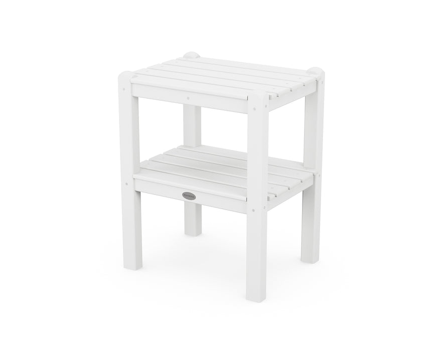 POLYWOOD Two Shelf Side Table in White image